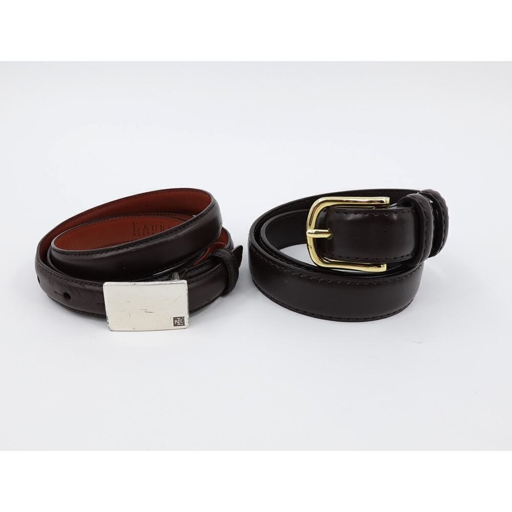 Bundle Lauren Ralph Lauren-Beverly Hills Polo Club Leather Belt Medium Brown